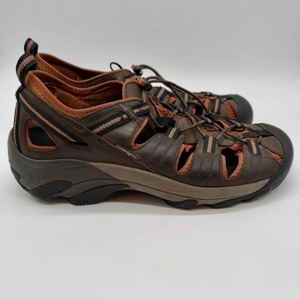 Keen Sandals Men's 11.5 Brown Leather Arroyo II Waterproof‎ Hiking Trail Outdoor